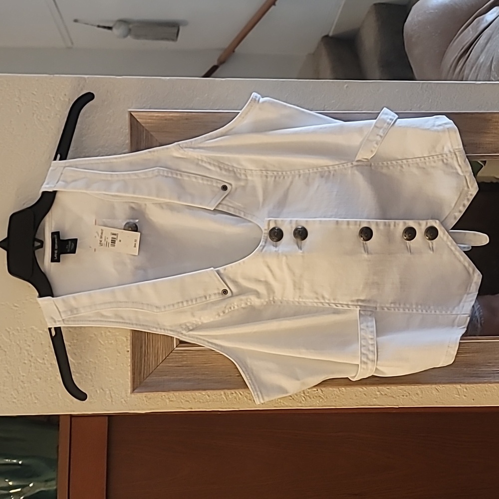 White Denim Vest
